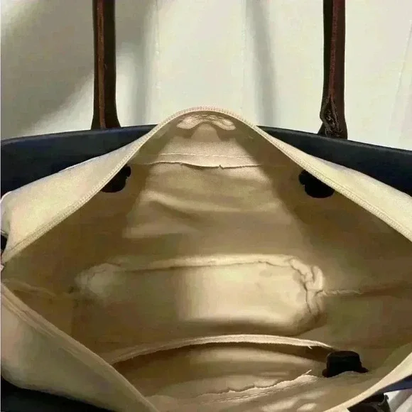 O Bag Italy Borsa Tote Blue Removable Canvas Insert used like anew - Picture 8 of 8